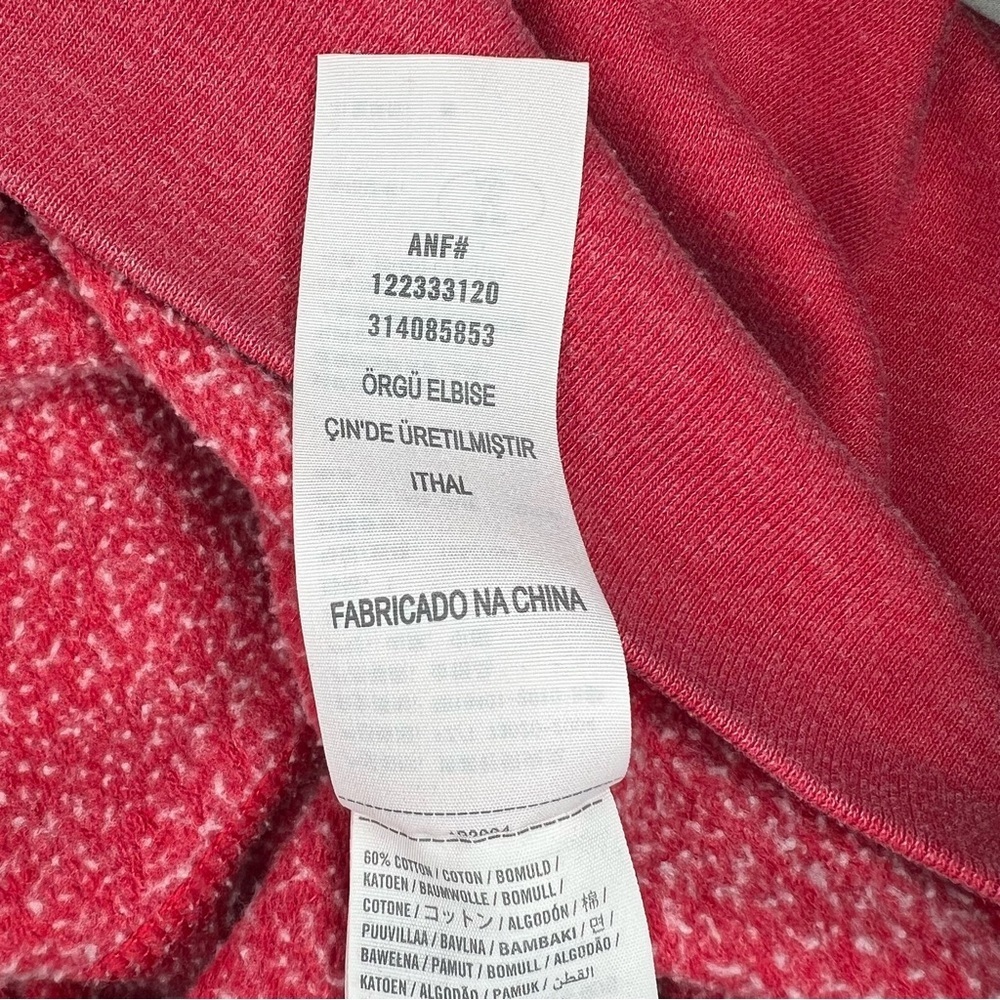 Abercrombie & Fitch Muscle Full Zip Red Hooded Sweatshirt Y2K Mens Large - Picture 6 of 9